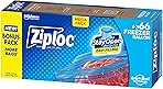 Ziploc Gallon Food Storage Freezer Bags, Stay Open Design, Easy to Fill, 66 count