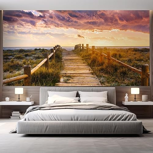 Miniatura 8 de wall26 - Mural de pared grande - Hermoso paisaje tropicalpalmeras paisajísticas en la playa al atardecer papel tapiz de vinilo autoadhesivo arte de