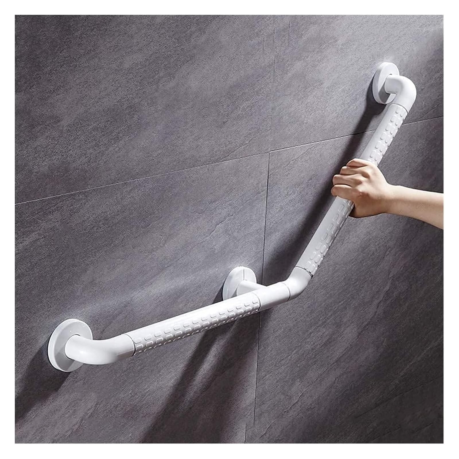 Barre d'appui de douche robuste en acier inoxydable et nylon blanc durable