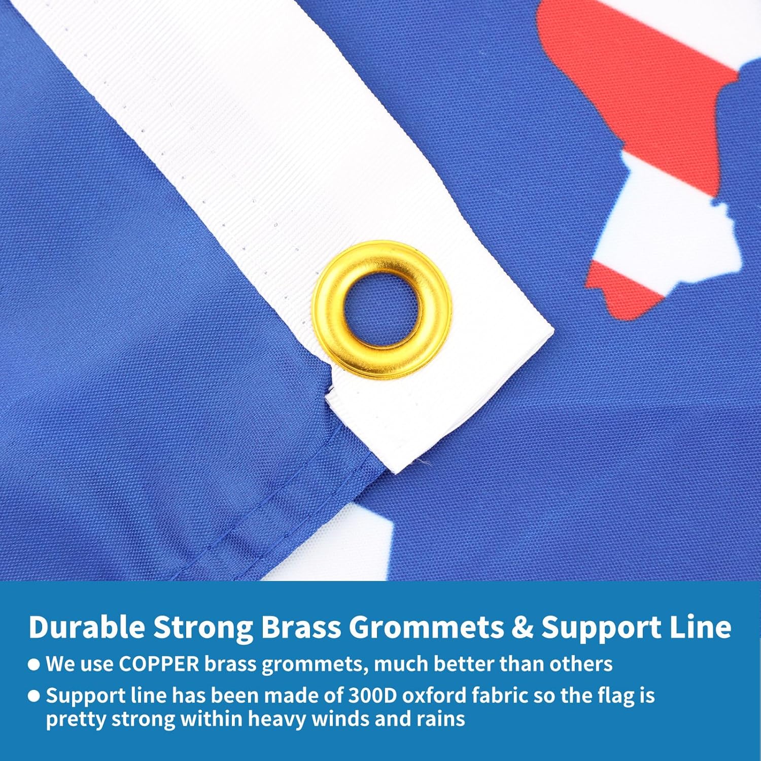 Probsin 250 Anniversary Flag 3x5 Ft Double Sided 3 Ply America 250th Anniversary 1776-2026 American Map Patriotic Signs Party Supplies Hanging Decor for Room Welcome Backdrop with Brass Grommets - Image 5