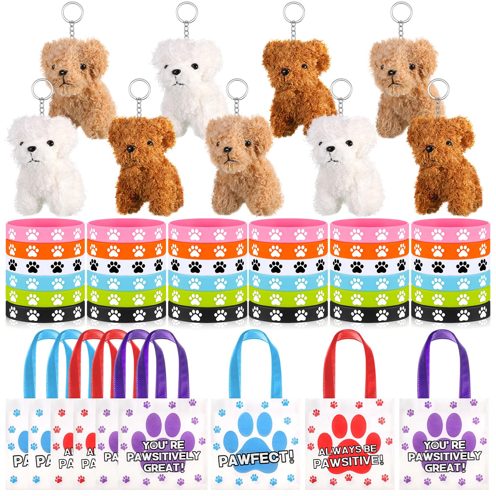 Wettarn 54 Pcs Dog Party Favors Dog Paw Party Supplies Include 9 Small