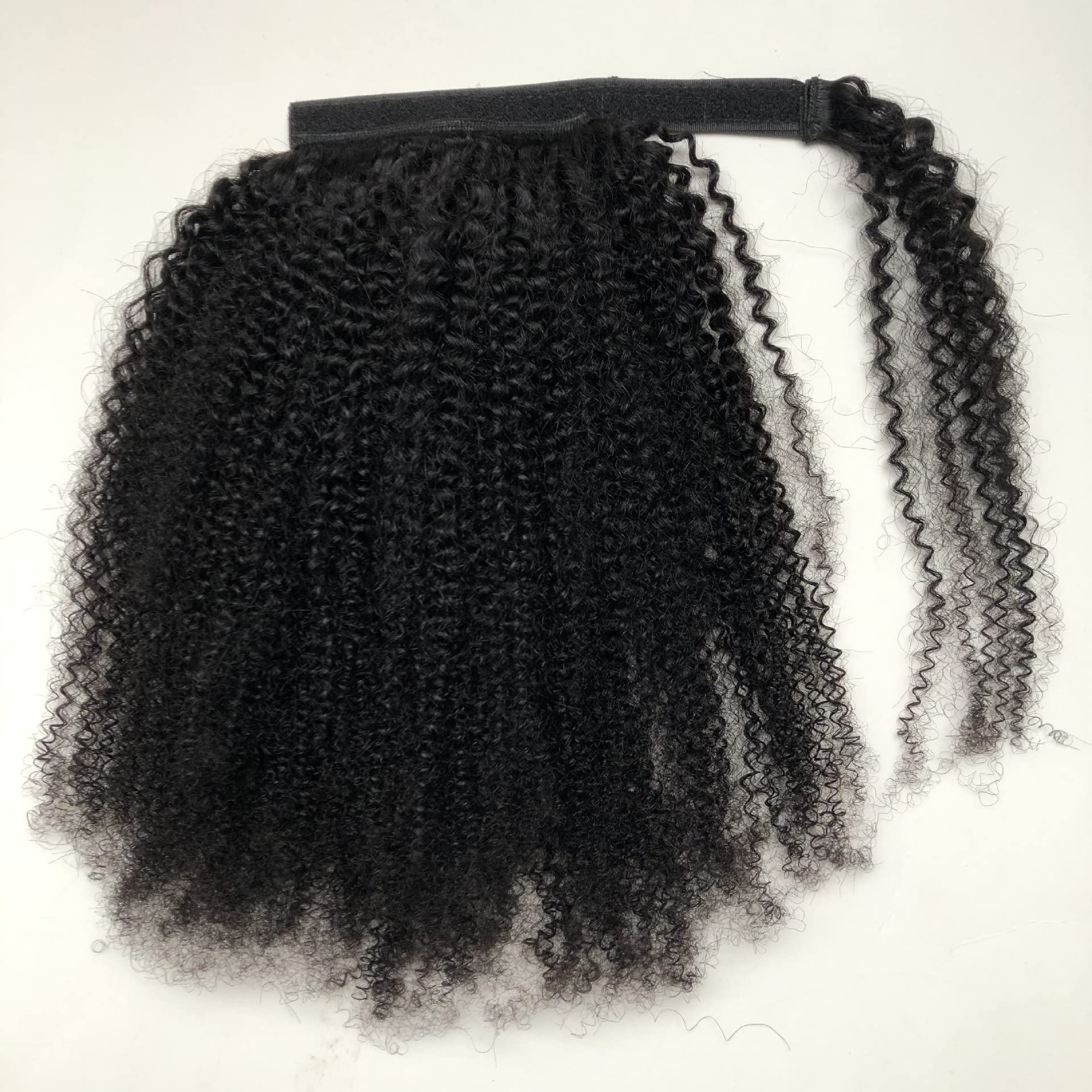 queue de cheval cheveux humains Afro Curly queue de cheval 14 pouces naturel
