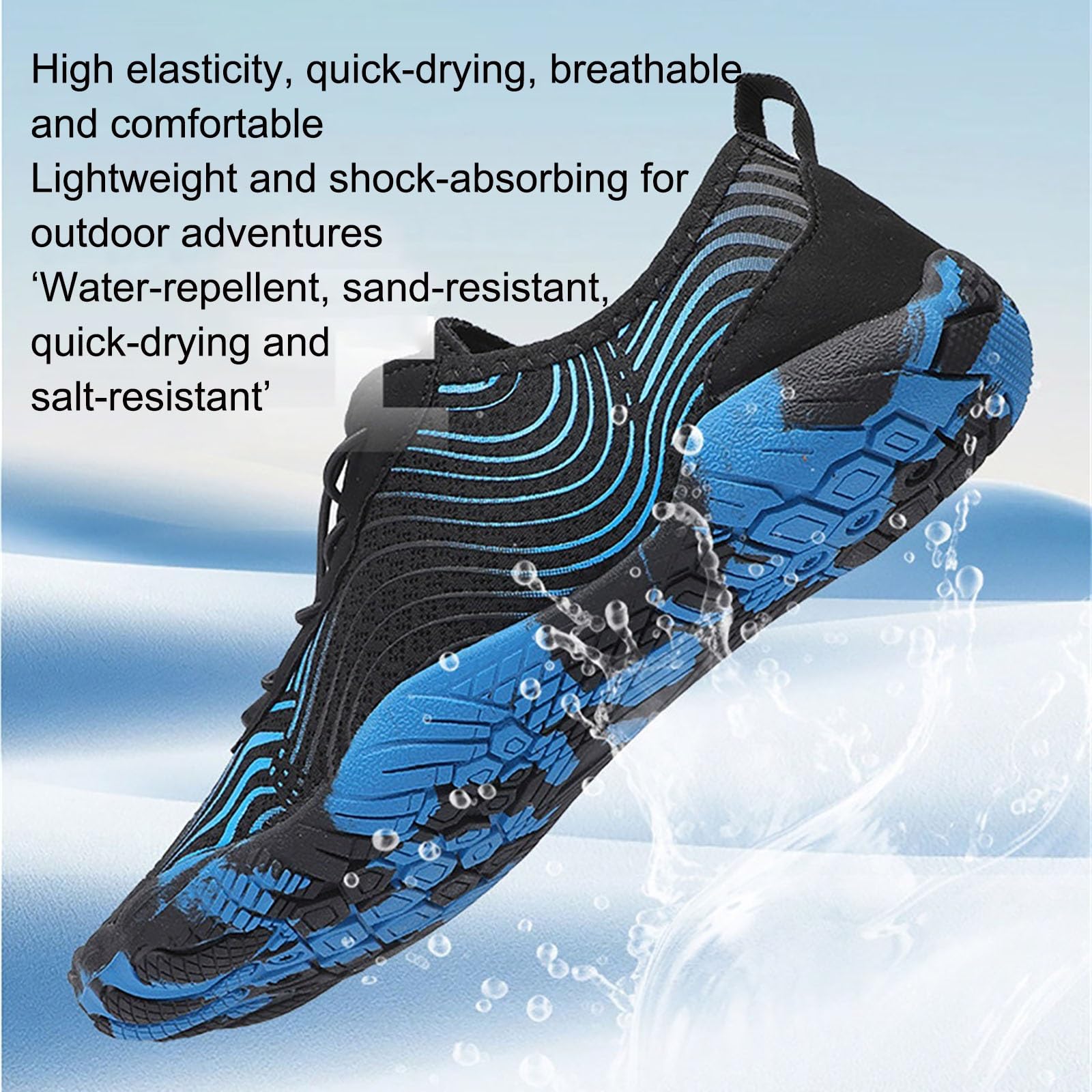 Traspiranti Scarpe Da Scoglio Asciugatura Rapida Fori Di Drenaggio Barefoot Shoes Unisex Regolabili Chiusure A Scatto Scarpe Barefoot Anfibie Da Spiaggia
