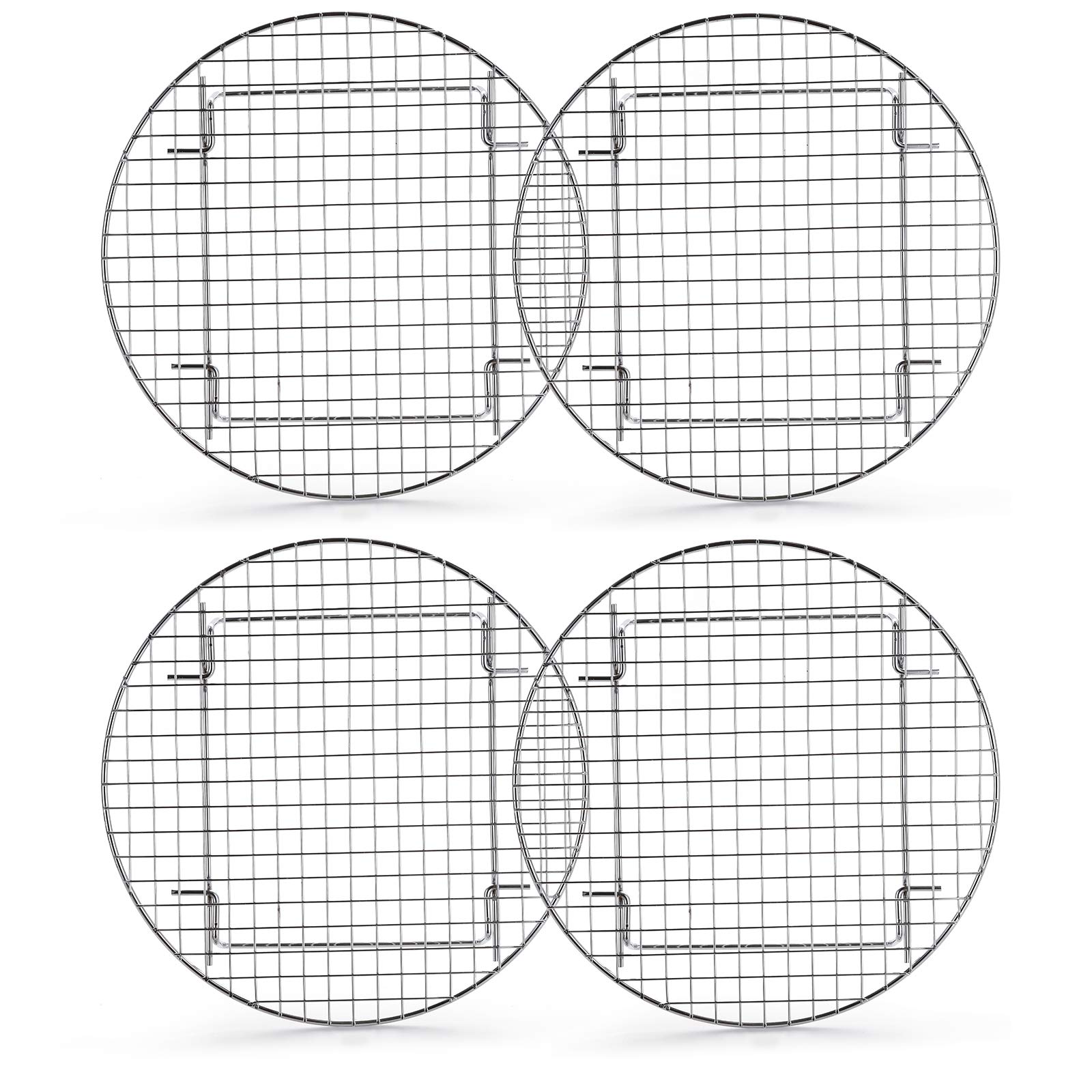 Paquete de 4 estantes de vapor de 10.5 pulgadas para asar a la parrilla para enfriar cocinar al vapor, levantar alimentos en ollas, bandeja para pasteles, olla a presión y horno 7