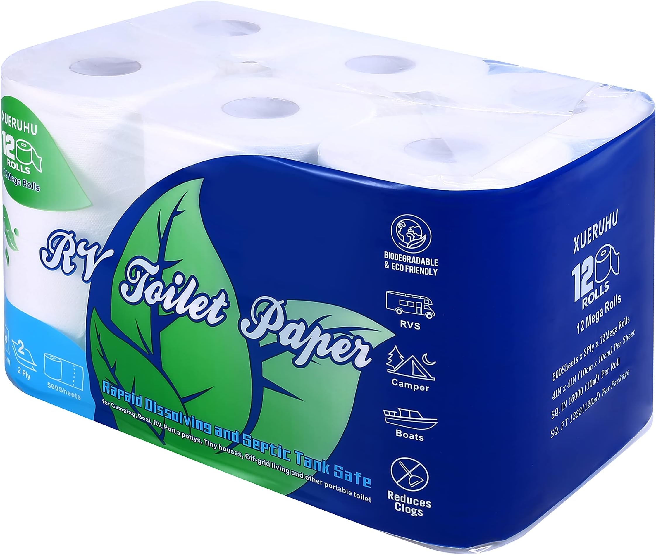Amazon.com: RV Toilet Paper, Septic Tank Safe-MADE IN THE USA- 8 Rolls ...