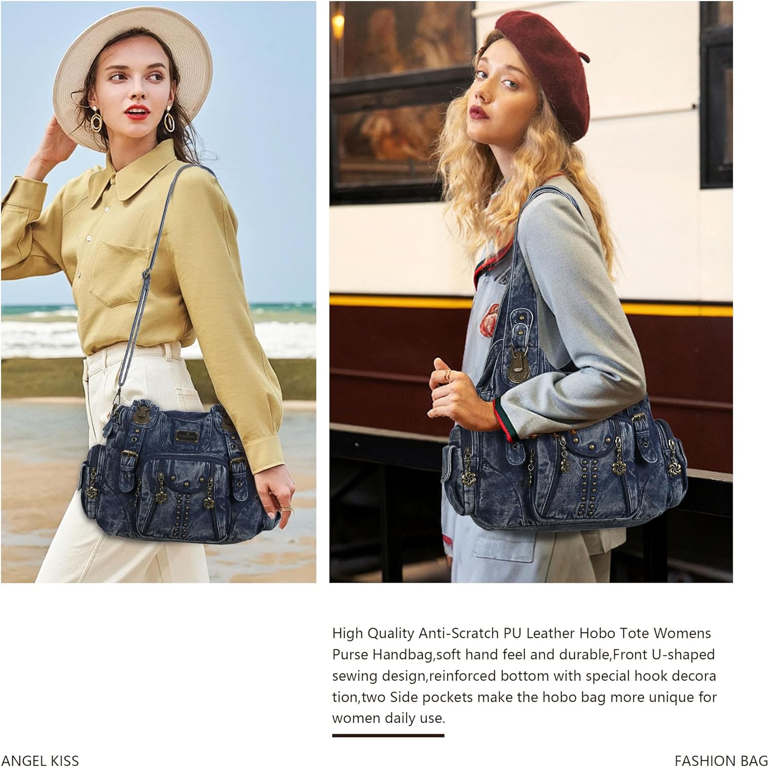 Angel Kiss Purses for Women Soft PU Leather Large Hobo Bags for Women Shoulder Bag | Soft, PU Leather, Large, Soft, PU Leather, Large - Image 7