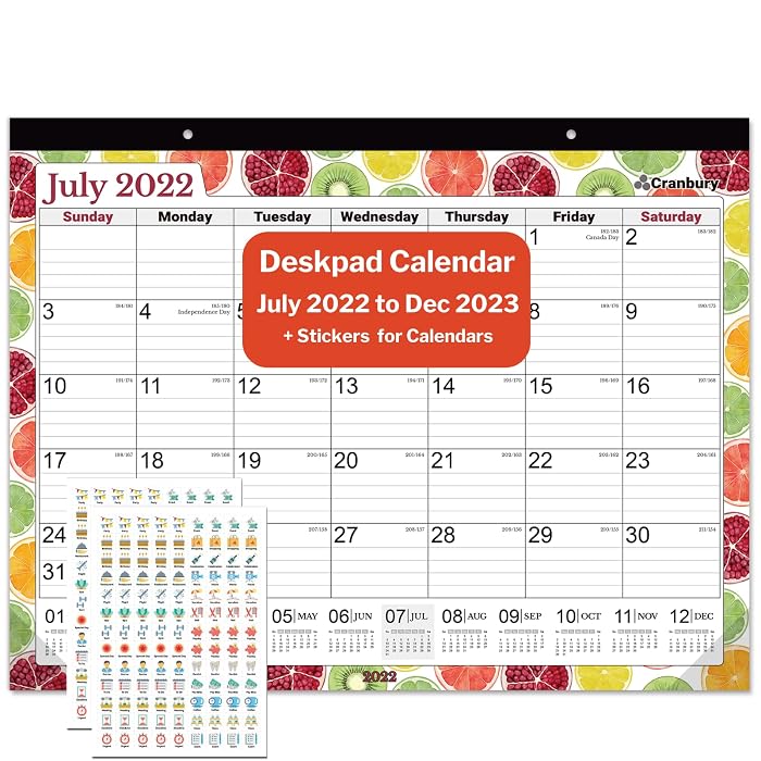 Buy cranbury large deskpad calendar 2022 2023 academic 18 month from 