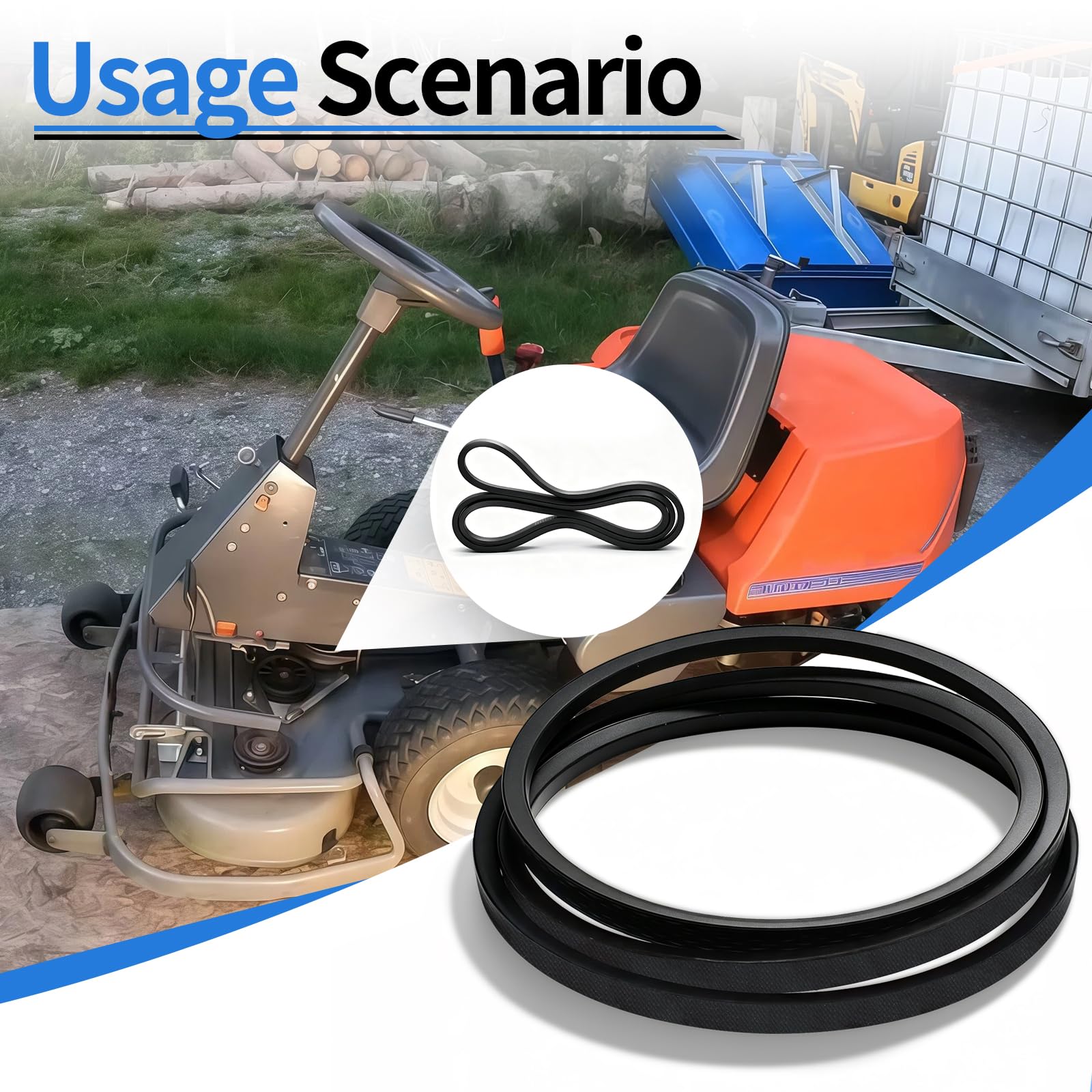 Adatta per Husqvarna Rider Cinghia Rasaerba 594977801 per Piatto di Taglio e Albero Intermedio, Ricambio Resistente all'Usura, Compatibile con R214C R213C R216 AWD R214T per Manutenzione Giardino