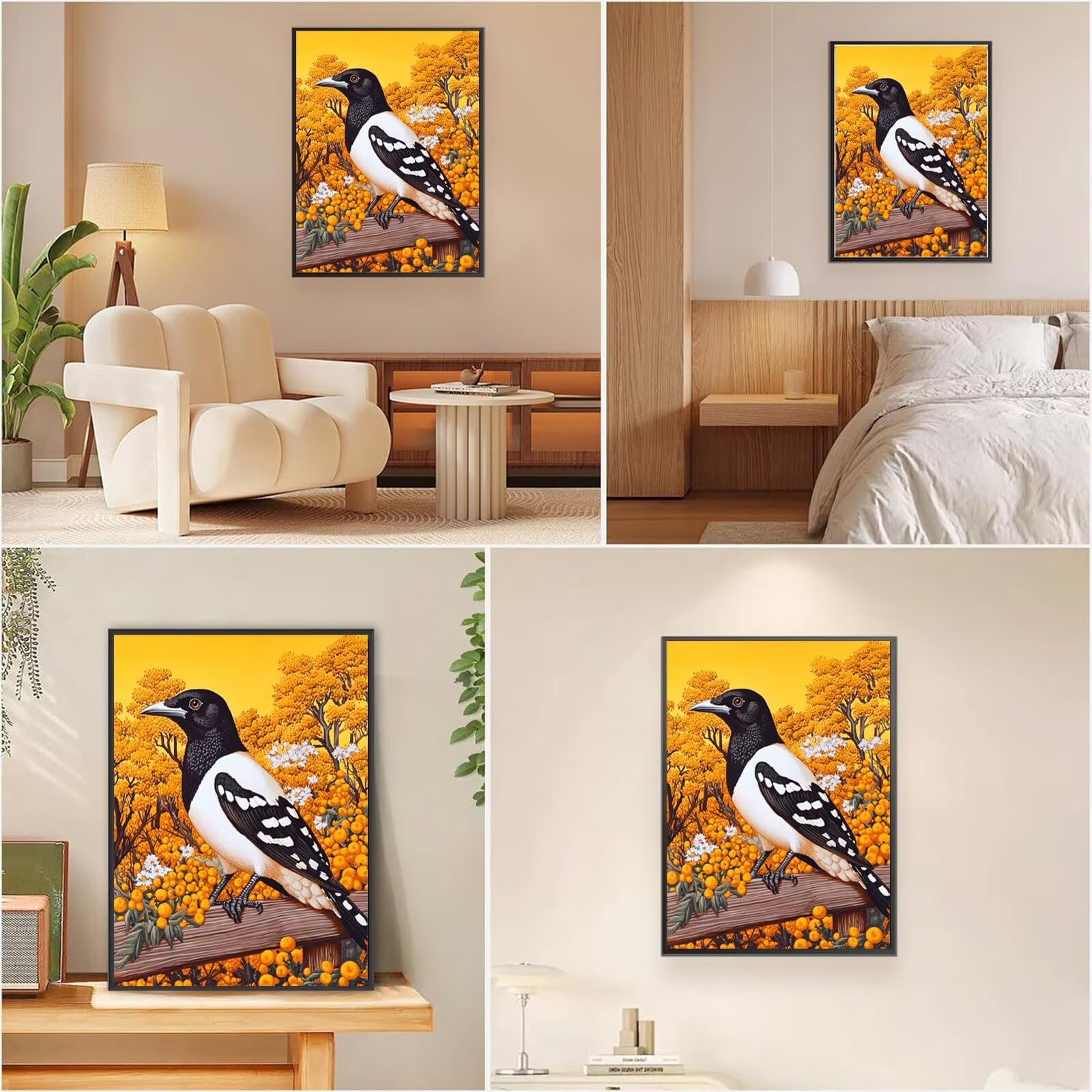 Diamond Painting Erwachsene Gelb 5D Diamond Painting Vogel DIY Set Erwachsene Anfänger, Vollbohrer Diamanten Malerei Stickerei Kreuzstich Bastelset für Zimmer Wand Deko Schlafzimmer 60x90cm, Model680