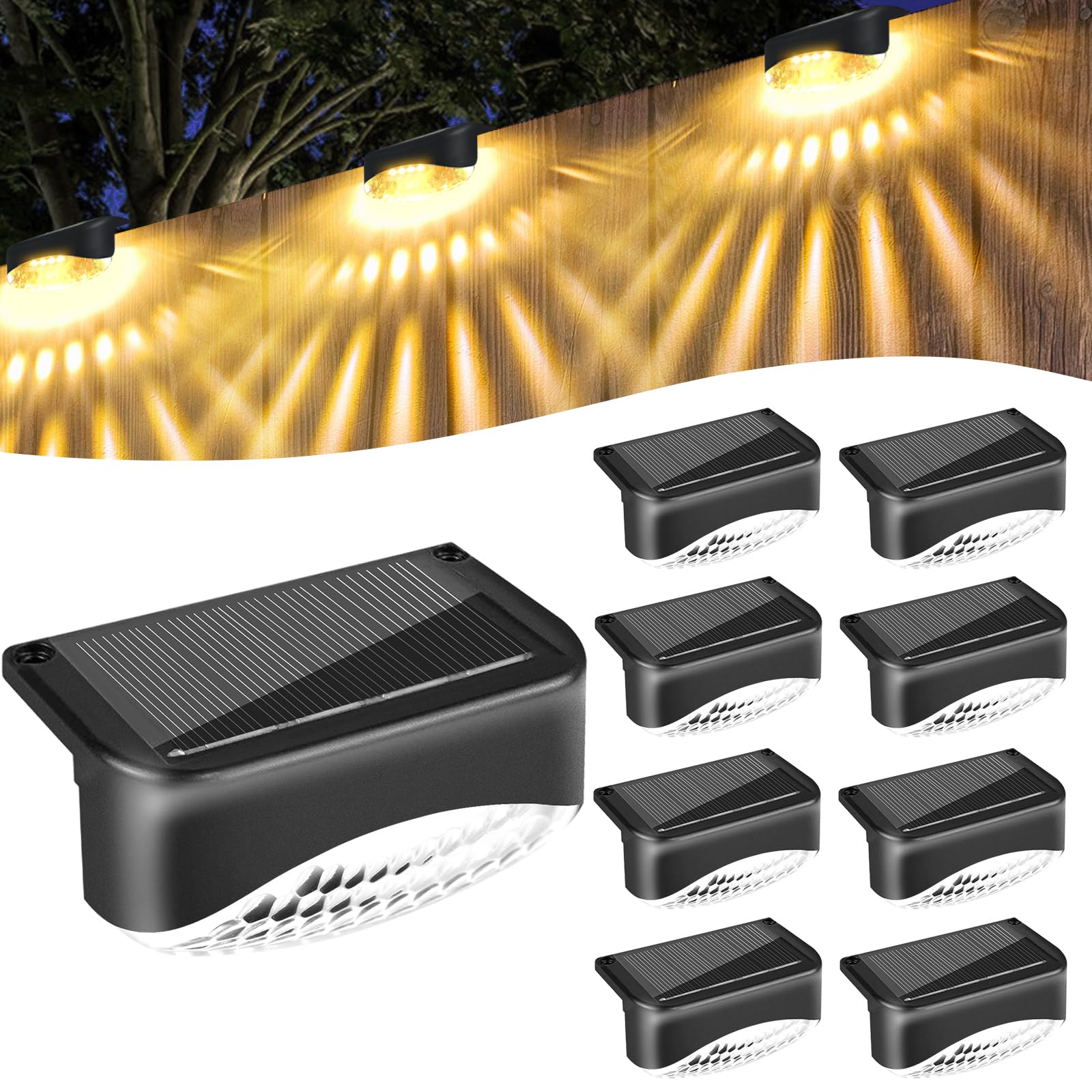 Bzavor Solarlampen für Außen Garten,8 Stück IP65 Wasserdichte Solarleuchten Garten Deko,Zaunbeleuchtung Solar,Led Gartenleuchten,Balkonbeleuchtung Lampe Outdoor