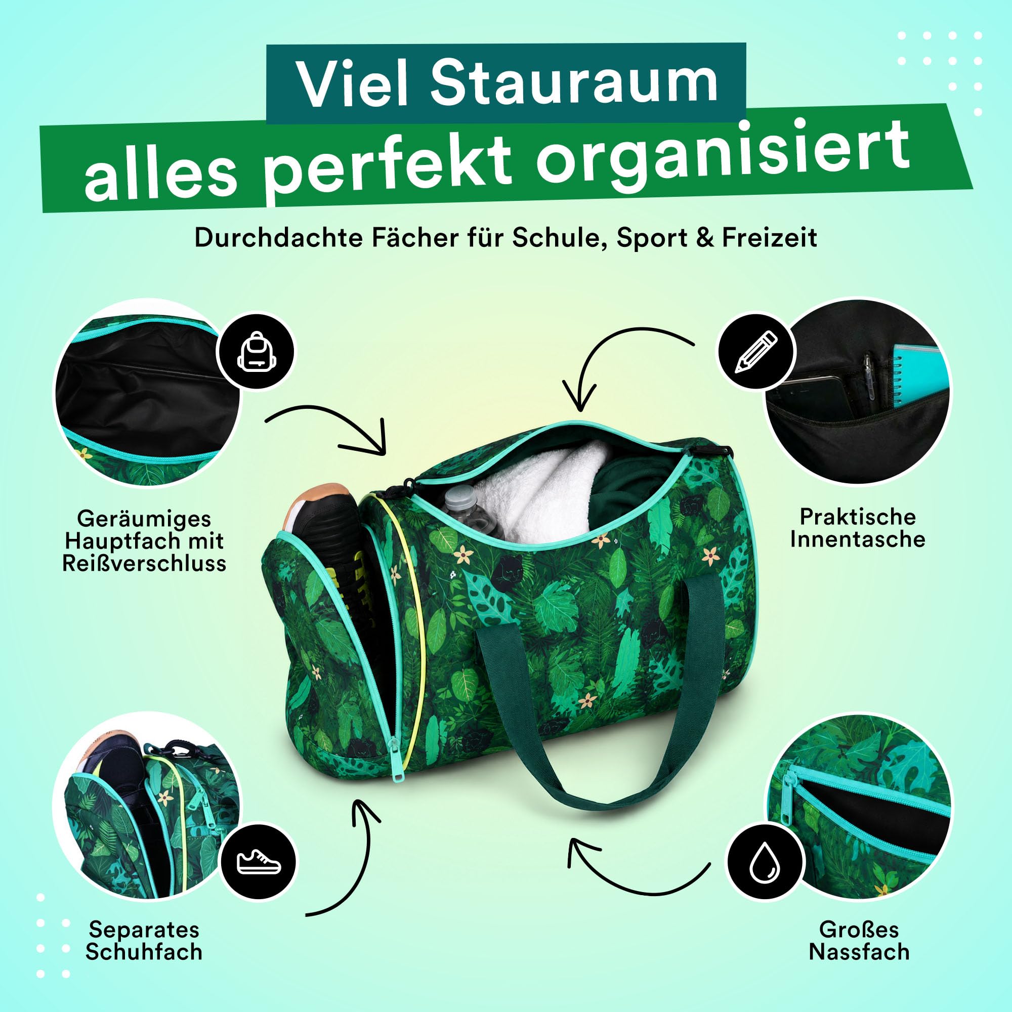 McNeill borsa sportiva Fit S Sportbag Tropic verde
