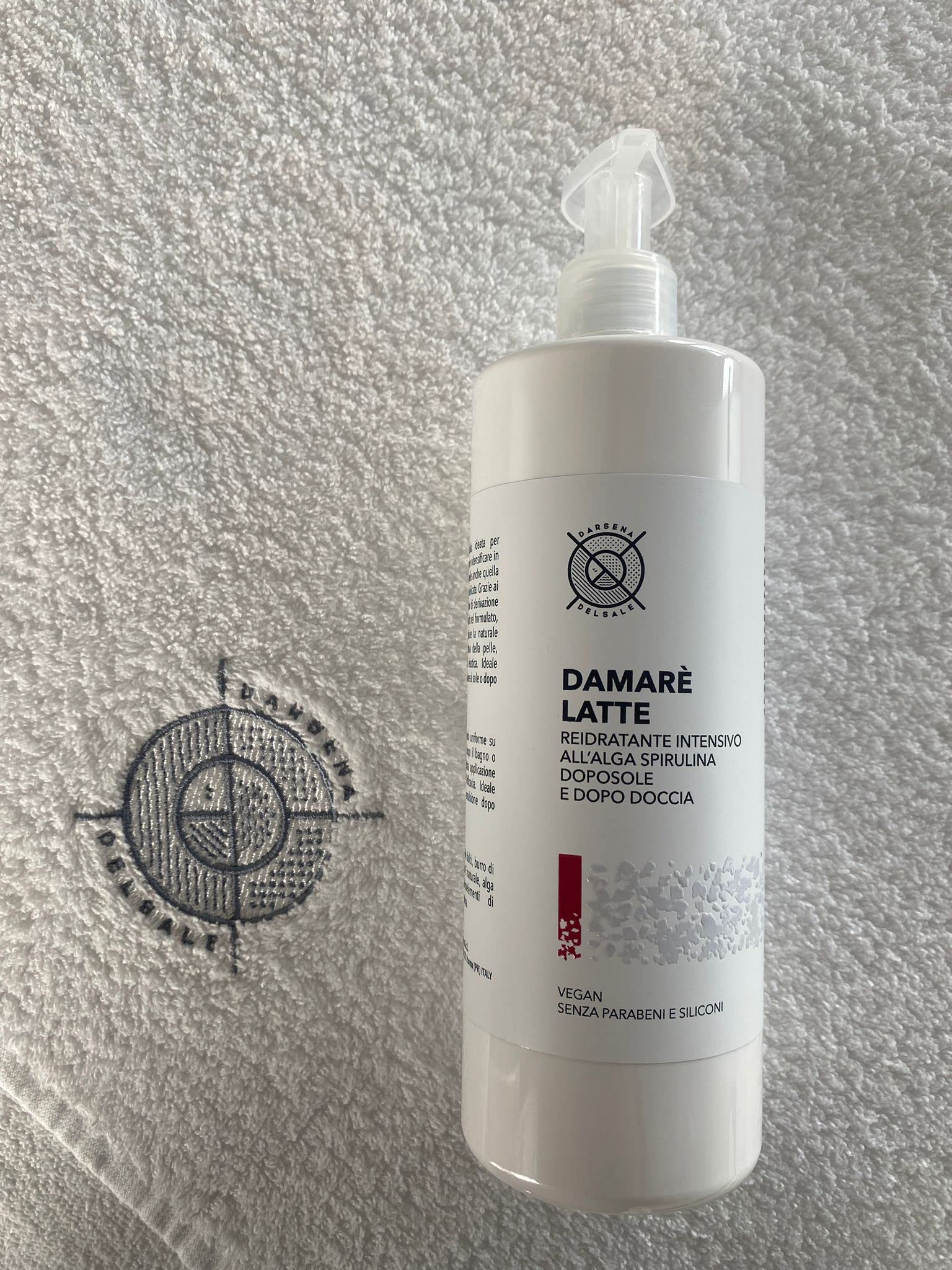 Damarè Latte, latte Corpo idratante intensivo all’Alga spirulina doposole e dopo doccia (500 ml.)