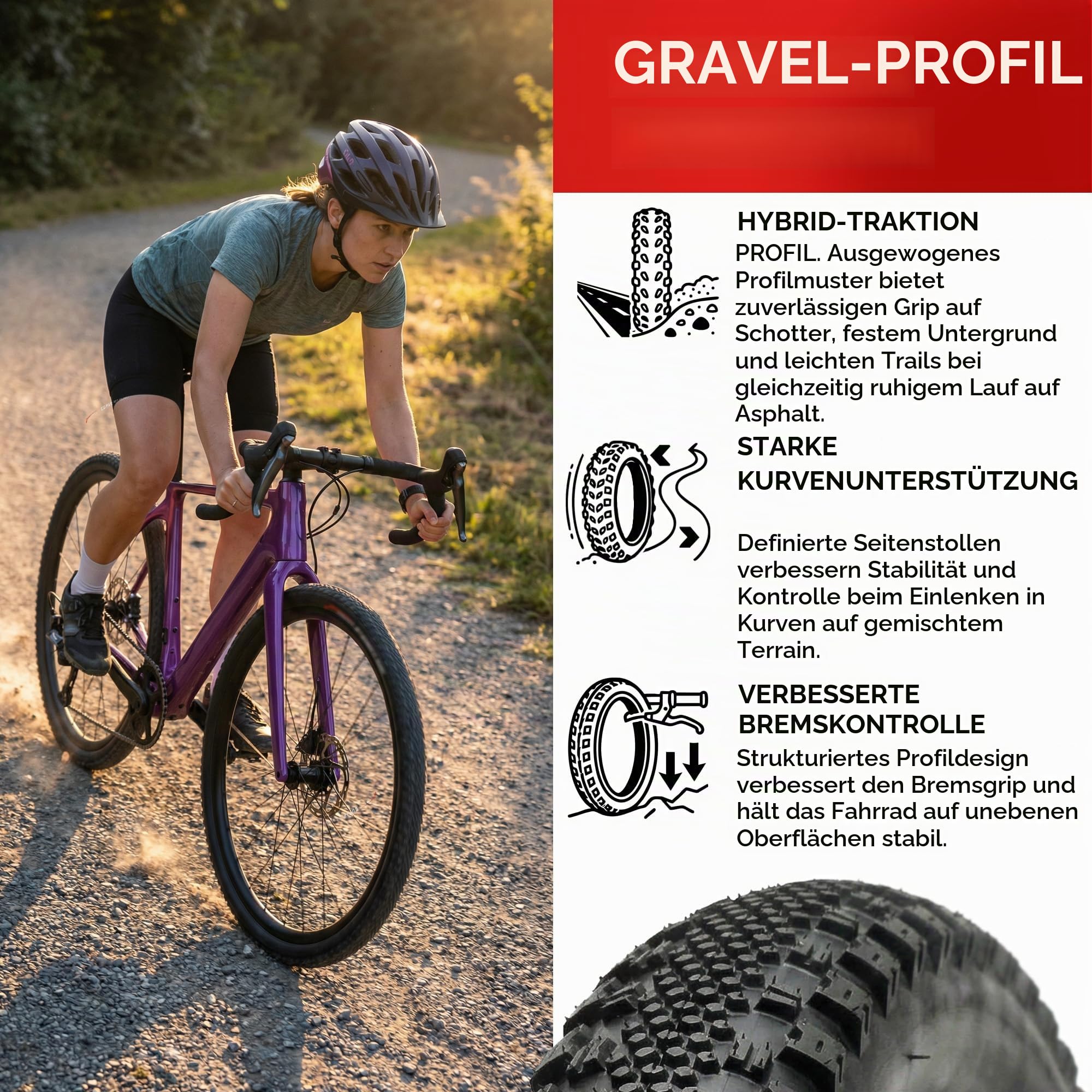 Fincci Gravel Fahrradreifen 28 Zoll 700x38c Paar Faltreifen Kevlar Set