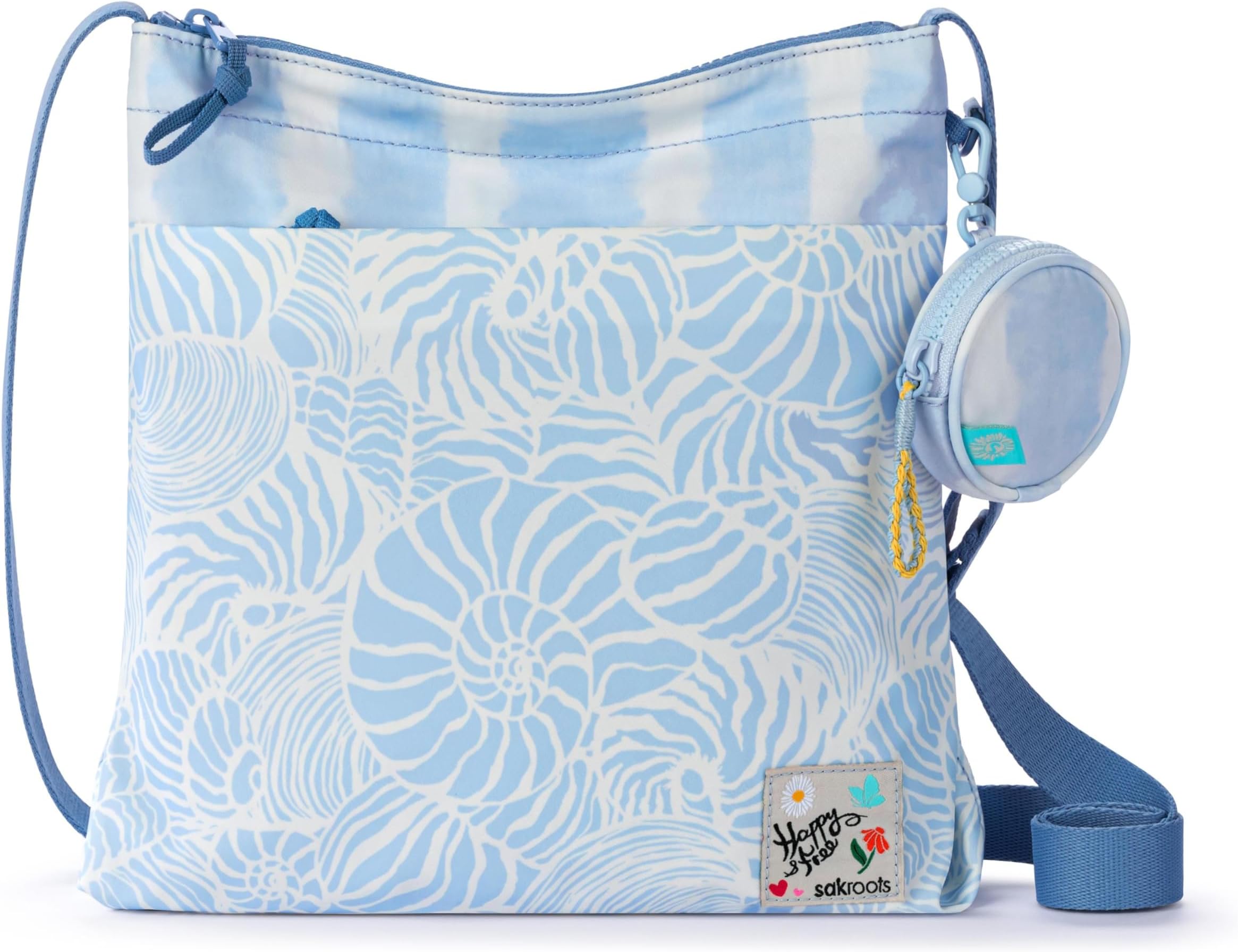 Basic Crossbody Bag in Coated Canvas, Multifunctional Purse with Adjustable Strap & Zipper Pockets