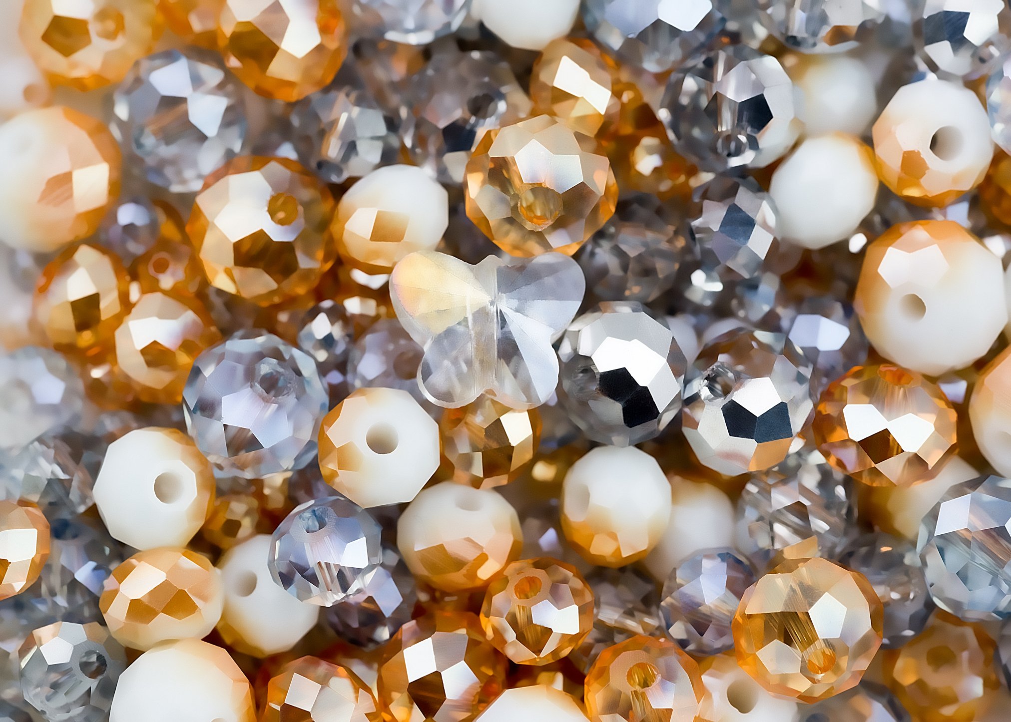 Perlina Spacer Argento 925 Oro 14K - 2.5x8mm Per Braccialetti