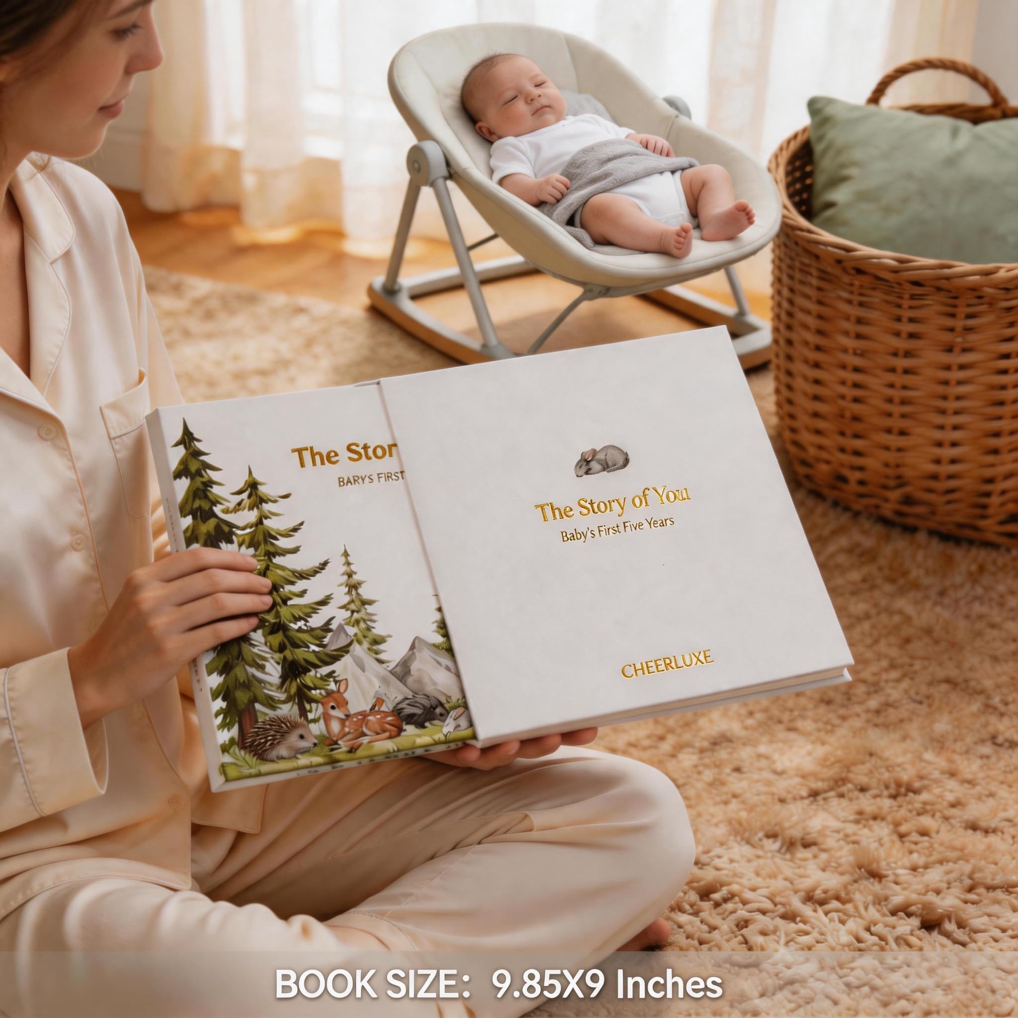 Erinnerungsbuch für Baby Junge und Mädchen, ein Meilenstein-Buch, geschlechtsneutrales Tagebuch, Sammelalbum, Fotoalbum