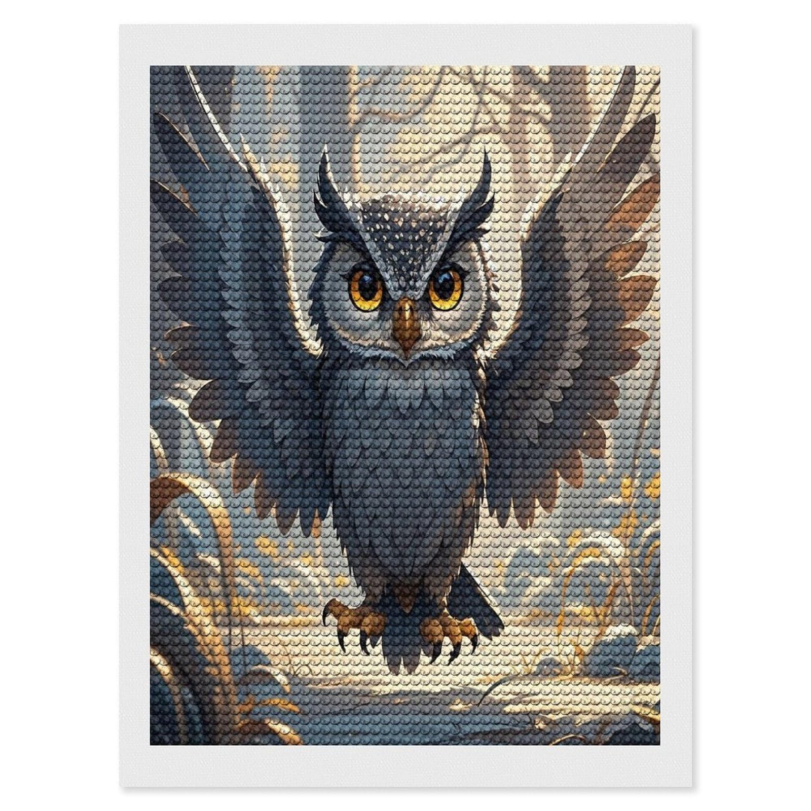 FekiLoot Anime Owl Diamond Painting Kits for Adults Full Round Drill Diamond Art Kits for Beginners 5D DIY Diamond Dots Paintings Diamonds Pictures Gem Art Home Wall Decor 12"x16"