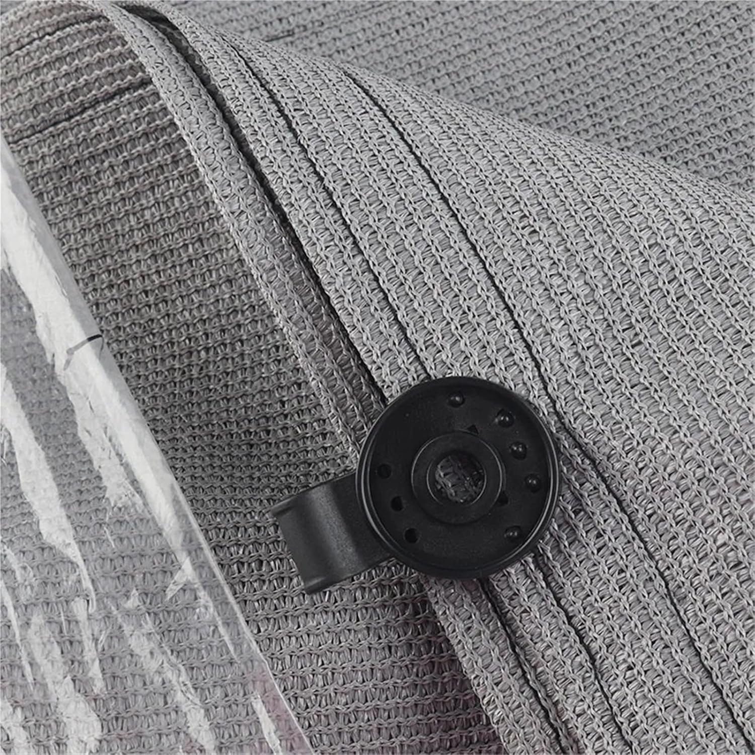 Shade Cloth Clips 100pcs Greenhouse Shade Cloth Fix Clamp Plastic Grommet Fence Netting Installation Hook for Sun Shade Sail Tarpaulin Mesh Canopy Fence(Black Round Clip)