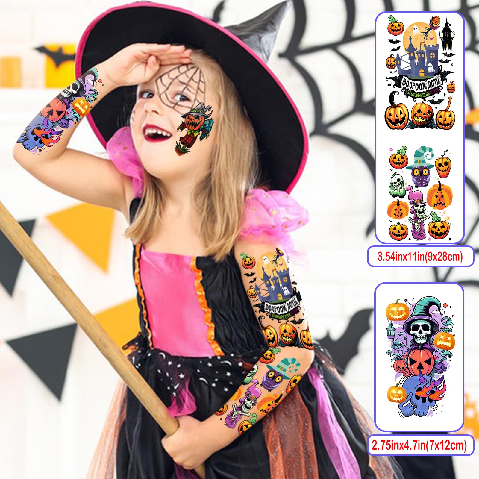 Amazon.com : 52 Pcs Bright colors Halloween Temporary Tattoo for