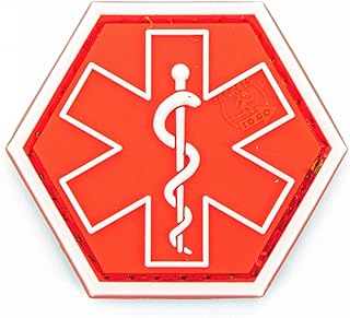 Jackets To Go JTG Paramedic - Parche Hexagonal, Color Rojo
