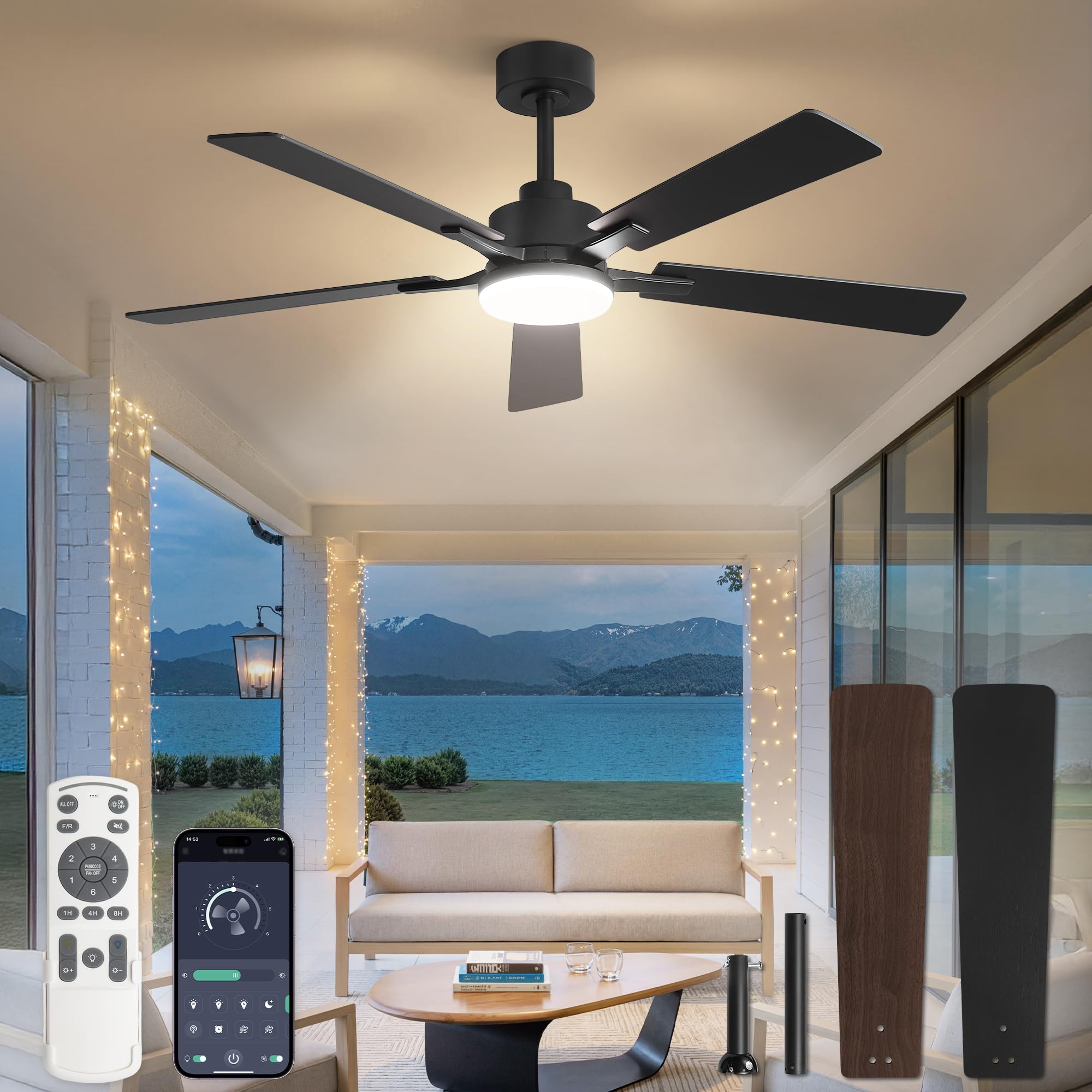 Fanbulous 52 Inch Damp-Rated Ceiling Fan