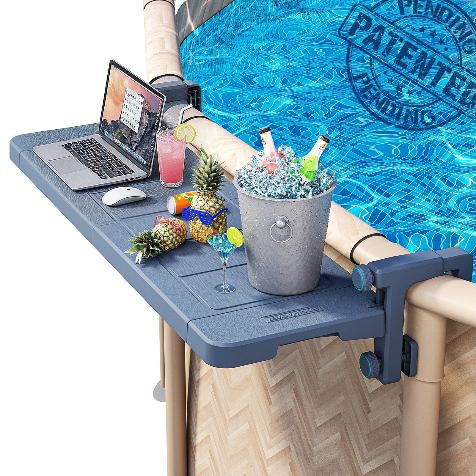 Photo 1 of POOLHACKER Swim-Up Poolside Bar for Above-Ground Round Pools, Phantom Gray