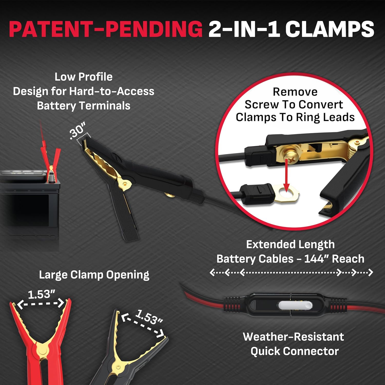 Schumacher Electric Rugged 1A Car Battery Charger and Maintainer, 3-in-1 Solution, for 6V/12V Power Sport, Automotive, and Marine Batteries, SC1677