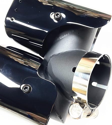 Miniatura 5 de Tubos de punta de silenciador de escape doble de cola trasera negra para Land Rover Defender 90 110 130 2020-23 Tubo de extremo de salida doble de