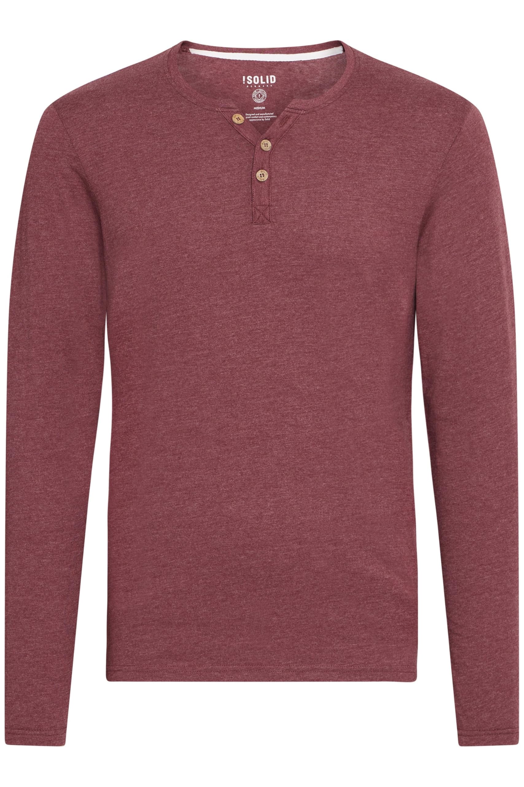 !Solid SDVolko Herren Longsleeve Langarmshirt Shirt mit Grandad-Ausschnitt Baumwollmischung Regular fit