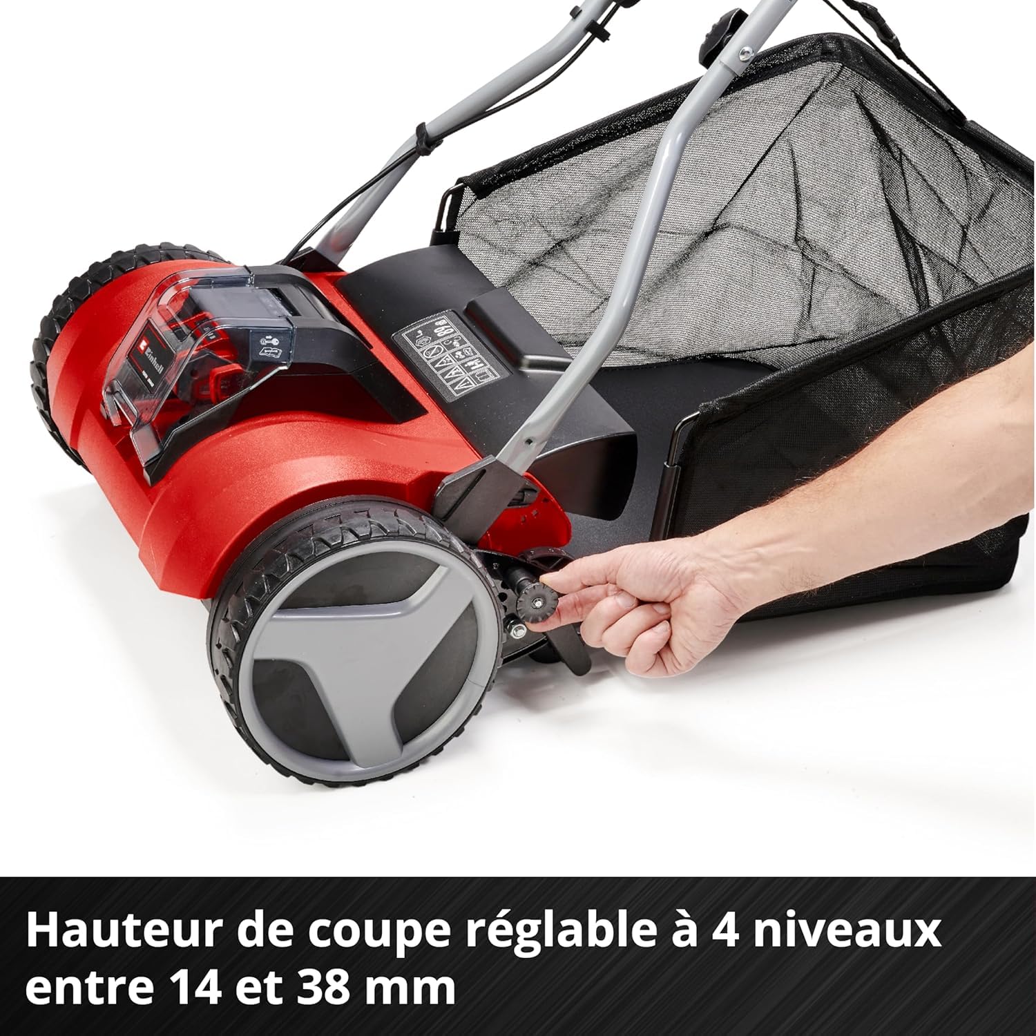 Einhell Tondeuse à Gazon Manuelle sans Fil GE-HM 18/38 Li - Solo Power X-Change (18V, axe de Coupe sur roulement à Billes avec 5 Lames) Livré sans Batterie ni Chargeur