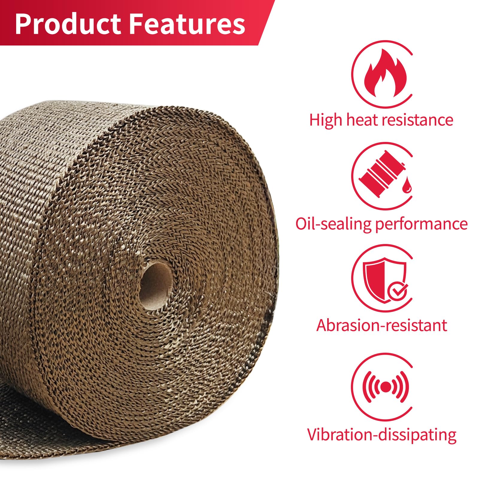 Diesel Heater Exhaust Wrap Basalt Fiber Woven Exhaust Header Pipe Wrap ...