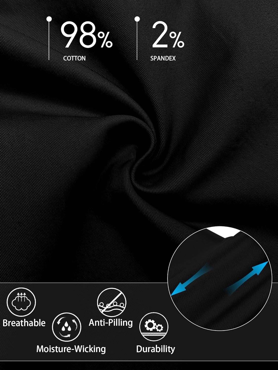 ALLABREVE Men's Chinos Casual Dress Pants Slim Fit Skinny Stretch Flat-Front Lightweight Comfort Slacks - Image 6