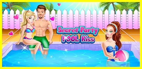 Beijo secreto da festa na piscina