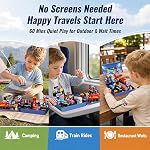 Burgkidz Blocs magnétiques Garçons Voyage : 48PCS Racing Magnetic Building Blocs dans 2-in-1 Cas de voyage en étain - N32 Les aimants restent en place sur les voitures Bumpy - Jouets de voyage sur route pour les garçons 3-8
