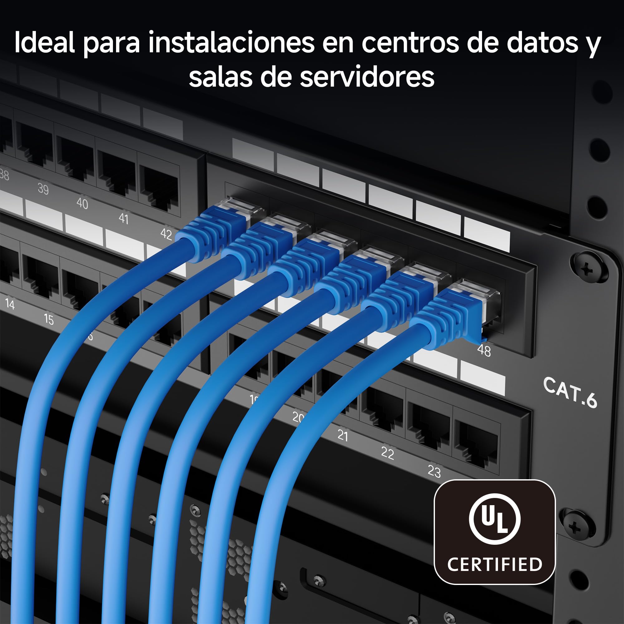 Cable Matters Panel de conexión de red de 48 puertos para montaje en bastidor o en pared 2U de 19 pulgadas para conmutador de red Gigabit, compatible con herramientas de impacto 110 o Krone