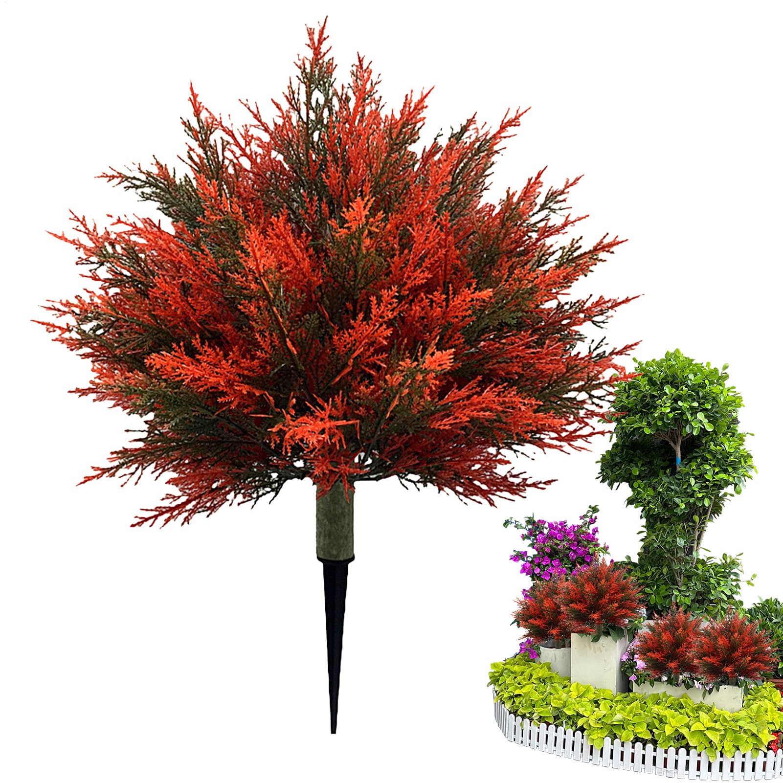 Arbre de cèdre artificiel 61 cm, la décoration facile d'entretien pour votre porche