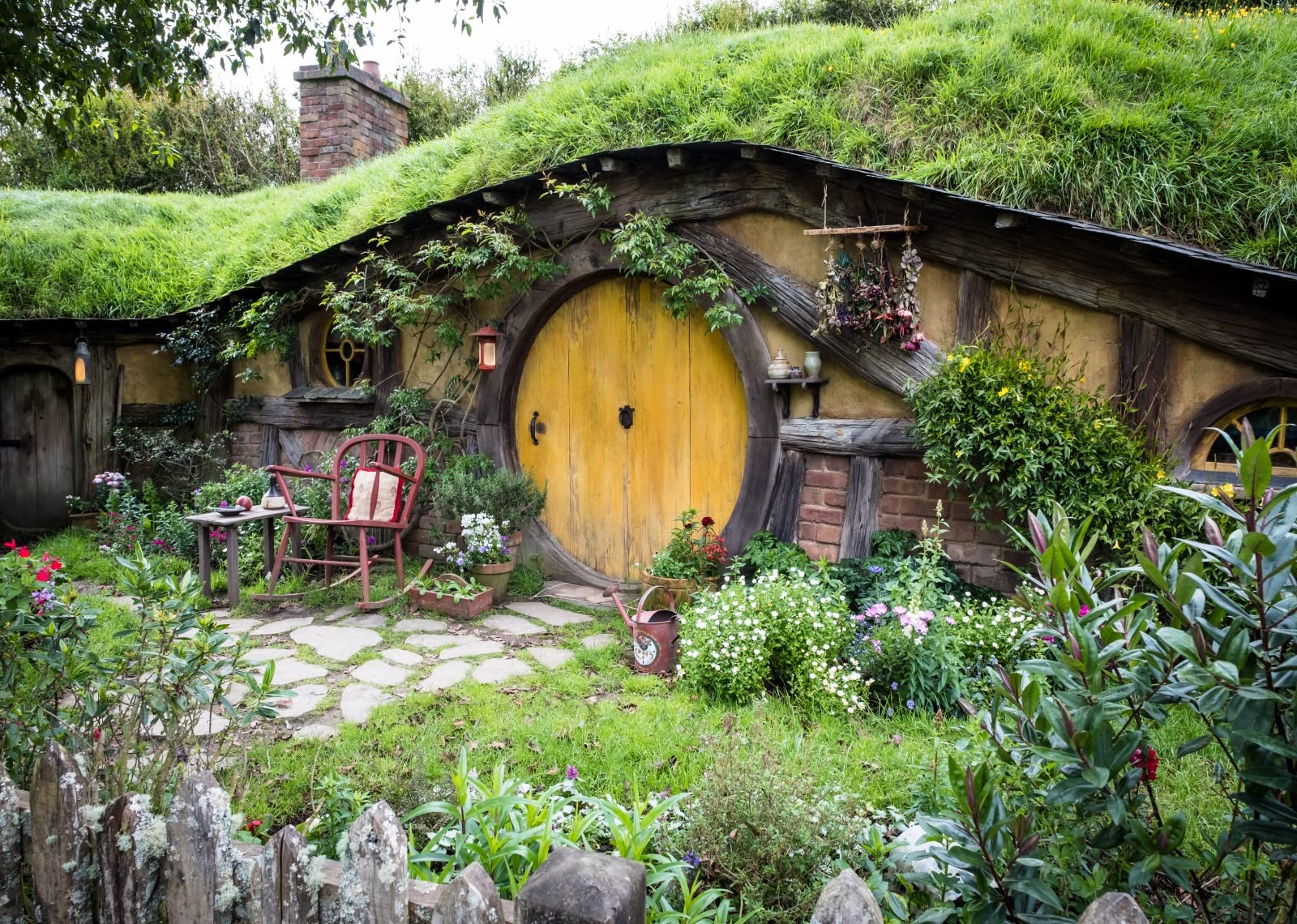 BELECO 5x3ft Fabric Hobbit Cave Backdrop for Photography Matamata Rural Hobbit Living Cabin Green Grass Garden Hobbiton Cave Background Ring Lord Fans Party Birthday Party Decorations Photo Props