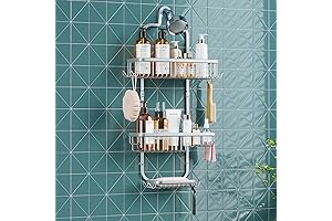 Aluminum Shower Caddy Over the Shower Head, Never Rust