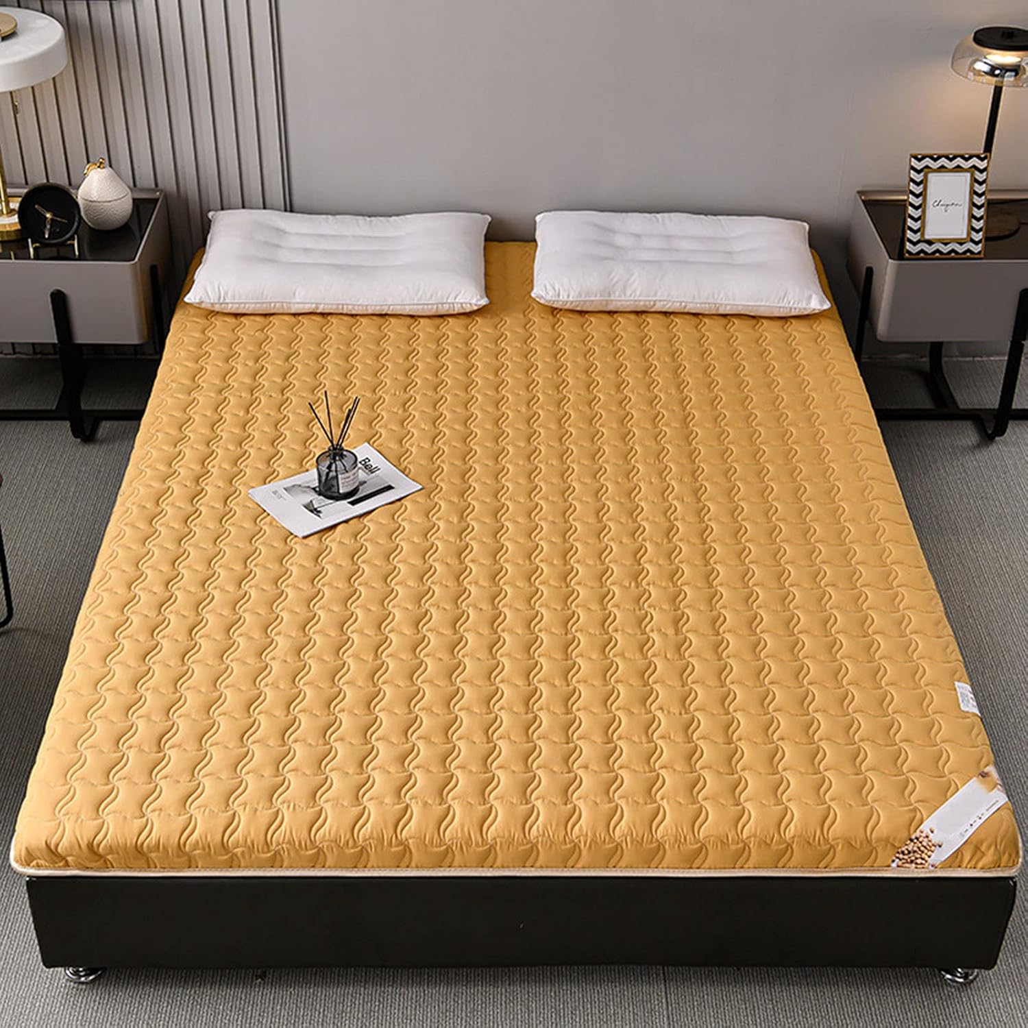 Amazon｜ゲルメモリフォームハイブリッドマットレスキルティングコットン充填通気性マットレス学生寮シングルダブルベッドマット畳床マット厚さ