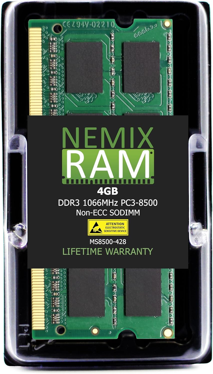 NEMIX RAM 8GB (2X4GB) DDR3 1066MHZ PC3-8500 2Rx8 1.5V 204-PIN Non-ECC SODIMM Laptop Memory KIT Compatible with Apple MacBook Pro, iMac