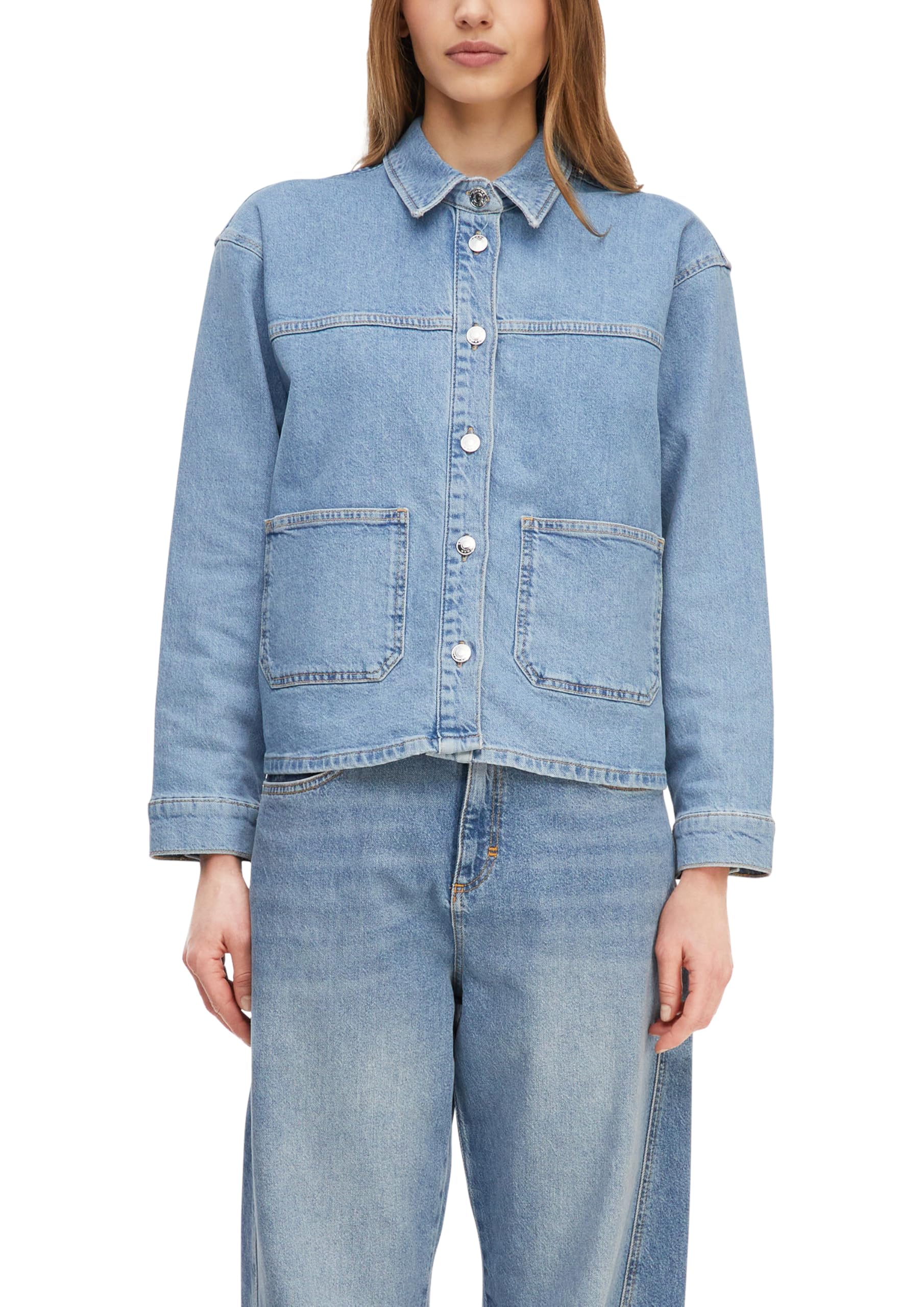 COMMA Relaxed Denim-Jacke mit aufgesetzten Taschen