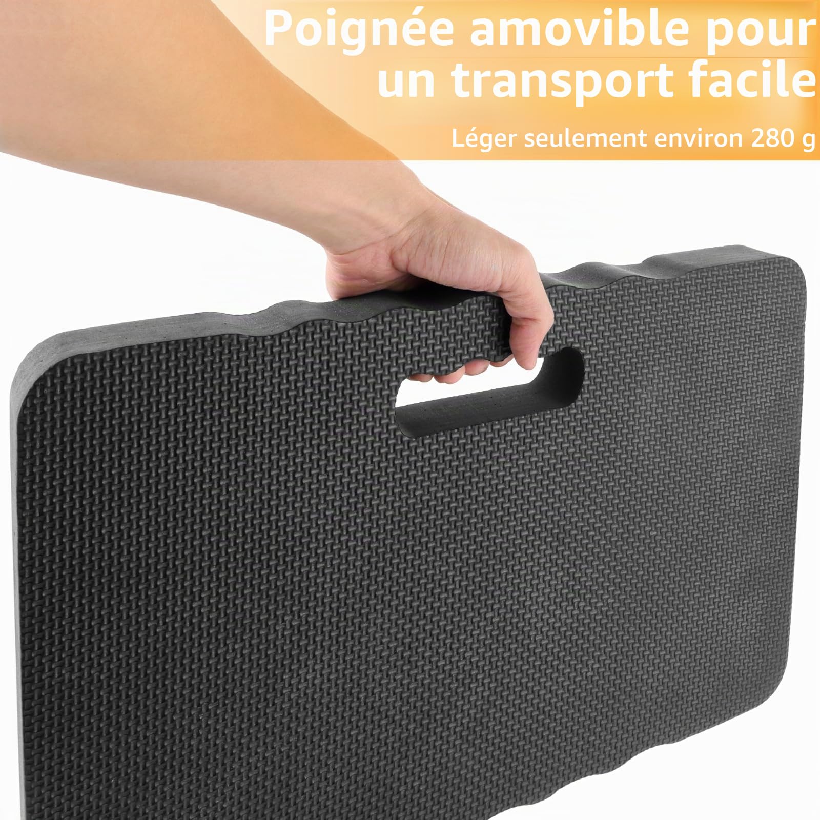 APACALI 3PCS Protège-genoux de jardinage, 43 x 28 x 4cm Tapis de Genoux, Genouillère Extra épaisse pour Le Jardinage, Le Travail, Le Bain de bébé, l'exercice, Noir