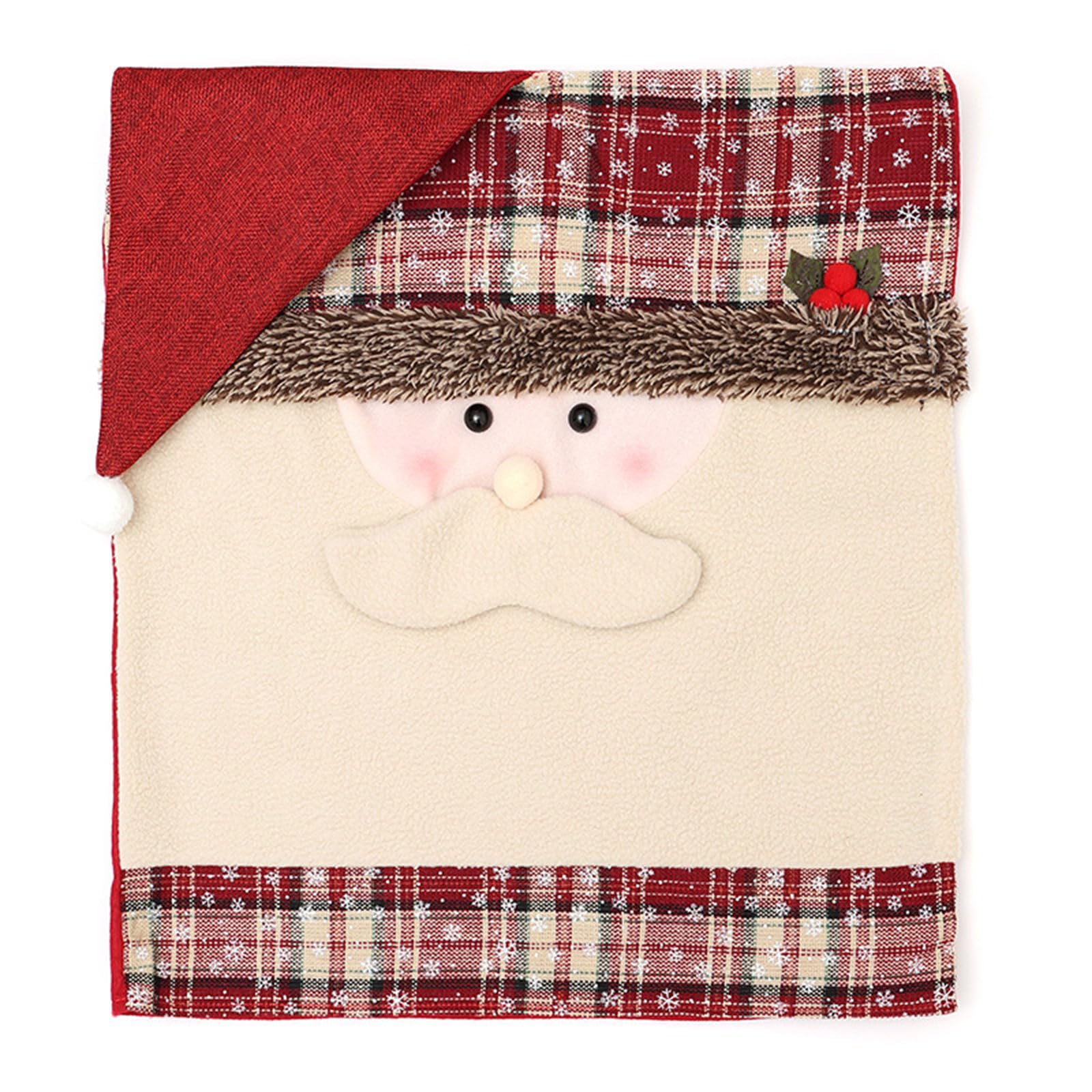 YROHGKPN Christmas Cartoon Santa Chair Covers Dining Table Chair Slipcovers Protective Back for Holiday Kitchen Back Covers