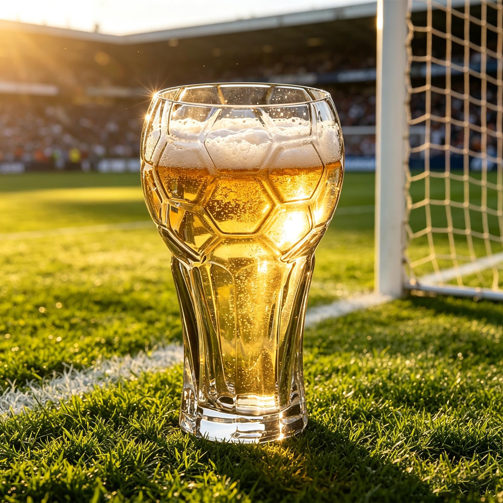 Generisch Vasos de cerveza clásicos de fútbol de 600 ml, vasos de cristal con base antideslizante, perfectos para decoración del día de partido, vasos temáticos de fútbol
