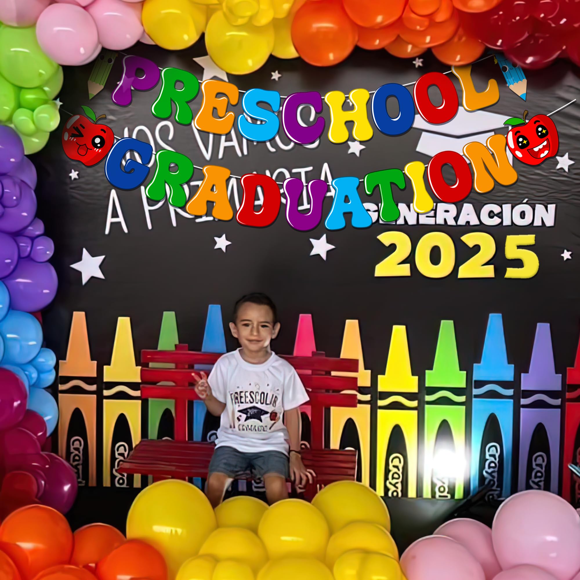 Avezano Preschool Graduation Backdrop 2025 - 70.8x43.3 Inch Congrats Grad Banner For Kindergarten Parties