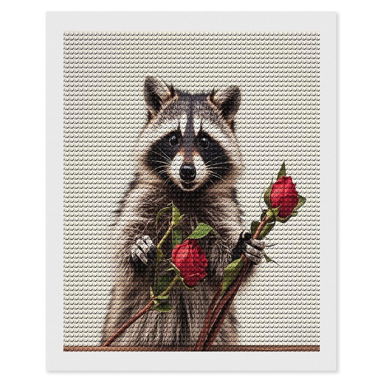 FekiLoot Funny Raccoon Diamond Painting Kits for Beginners DIY Diamond Art Kits for Adults Full Drill Round Diamond Dot Gem Art Painting Fun DIY Crafts for Home Kitchen Wall Decor Gift 16"x20"