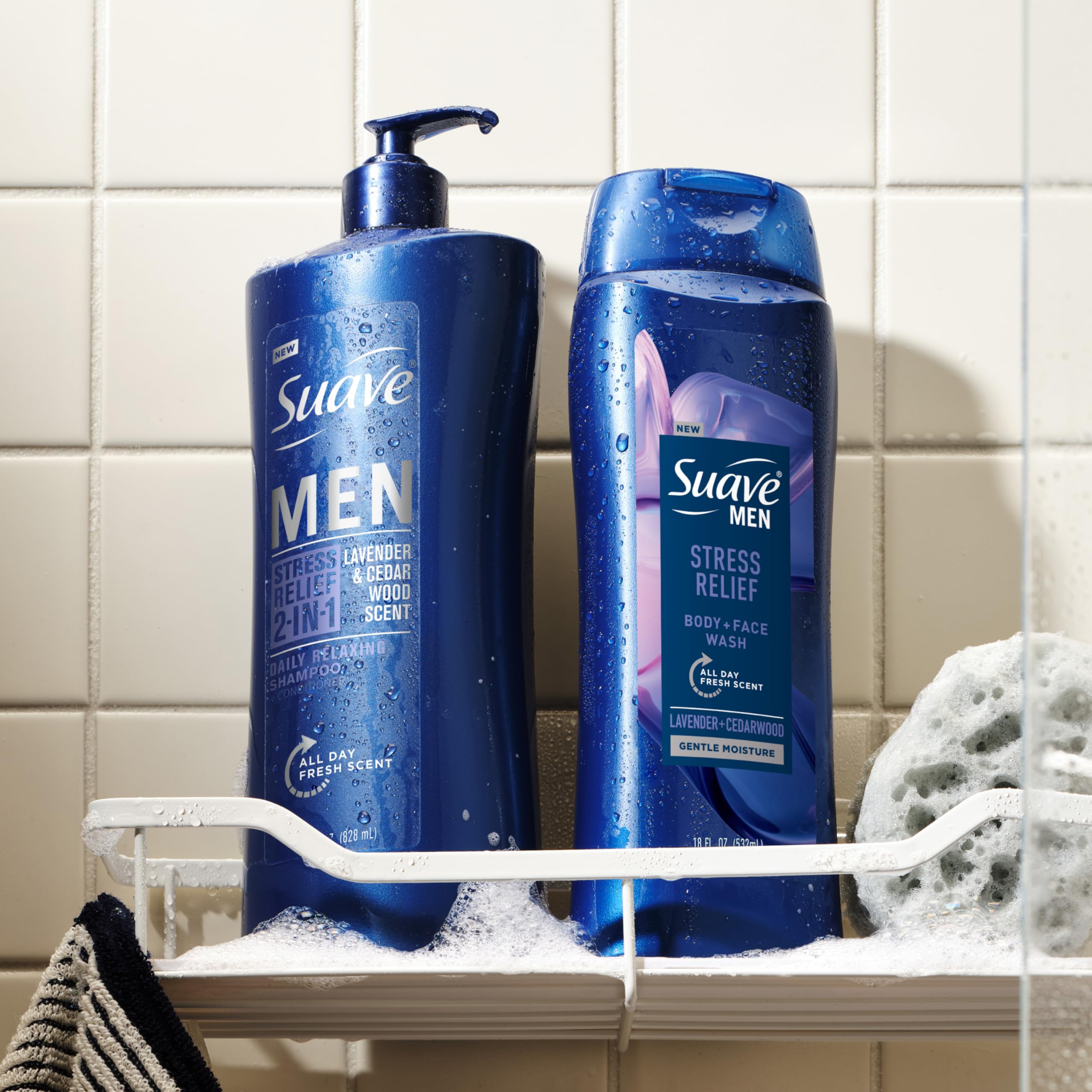 Amazon.com : Suave Men's Stress Relief Body + Face Wash, Gentle