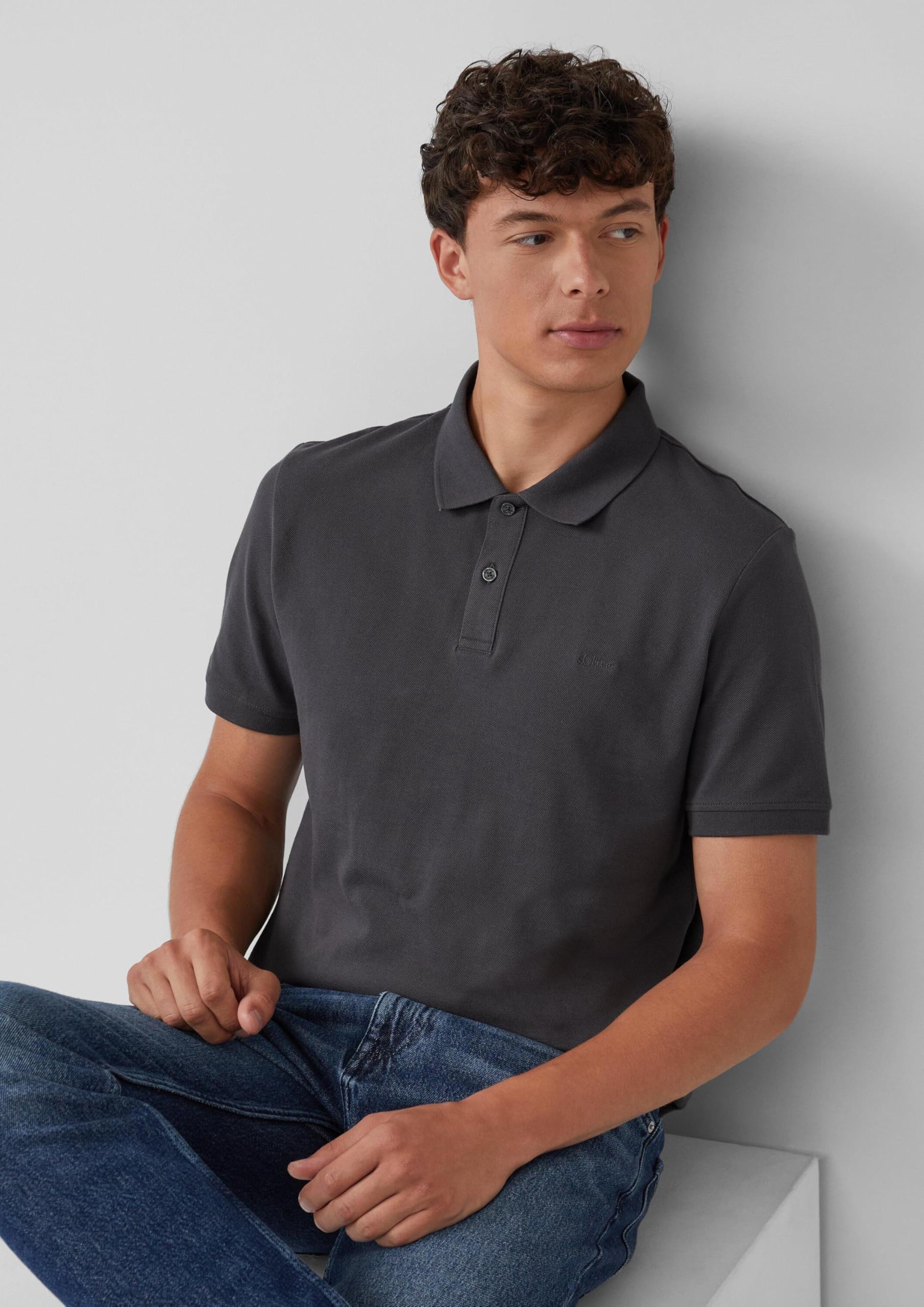 s.Oliver Herren Poloshirt aus Piqué mit Logo im Doppelpack Polohemd