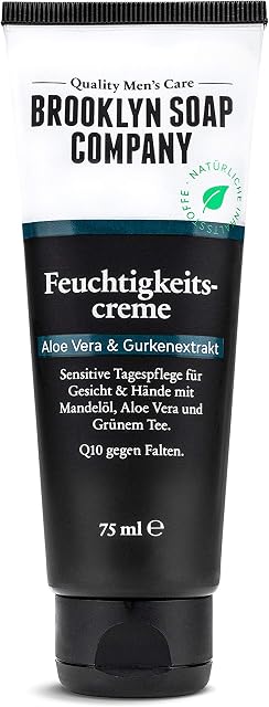 Wegański krem przeciwzmarszczkowy do pielęgnacji dziennej, krem nawilżający (75 ml), krem do twarzy z naturalnym kosmetykiem Q10 Brooklyn Soap Company®, pomysł na prezent dla mężczyzn w każdym wieku