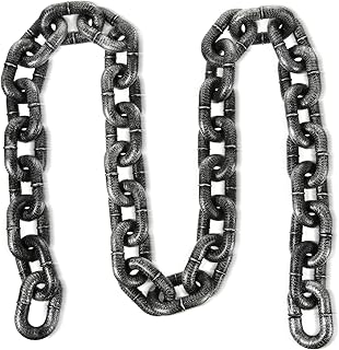 5 Feet Halloween Decoration Chain Costume Prop Plastic Chain Fake Chain Halloween Props Chain Decor Realistic Chains Props Decoration for Halloween Party Decoration Cosplay Accessory